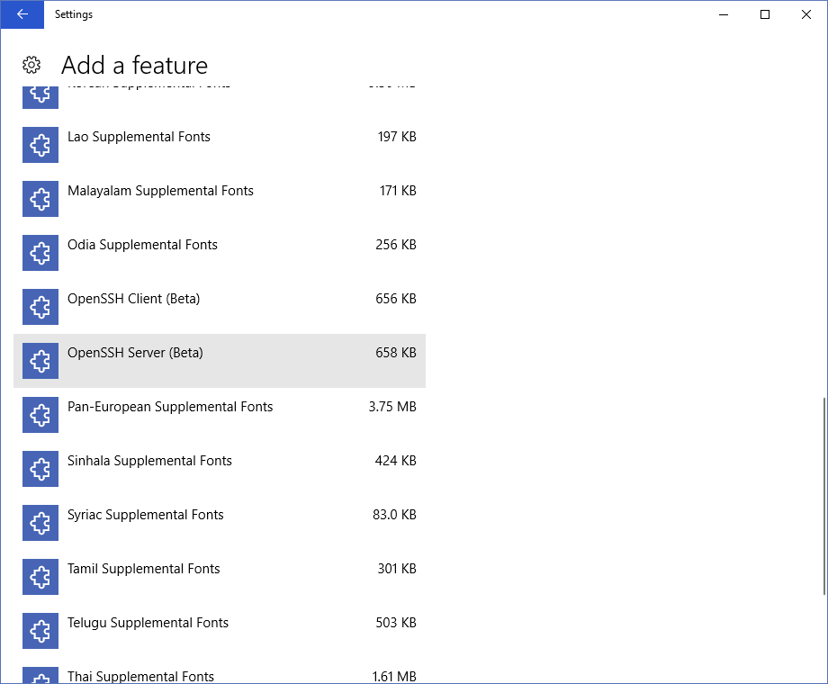 Installing OpenSSH Server on Windows